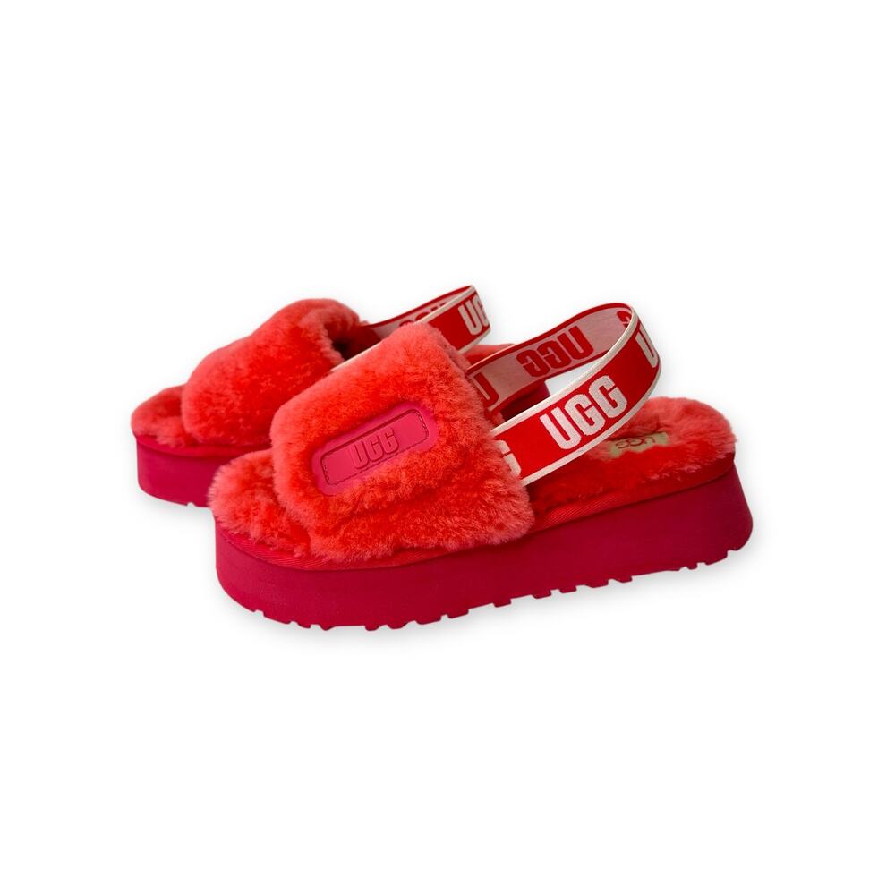 Ugg Women's Disco Slide Sandal Size 8 Pink Slingback Sherpa Sheepskin Platform - Picture 12 of 12